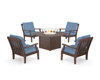 Thumbnail for Trex Yacht Club 5-Piece Deep Seating Set with Fire Pit Table
