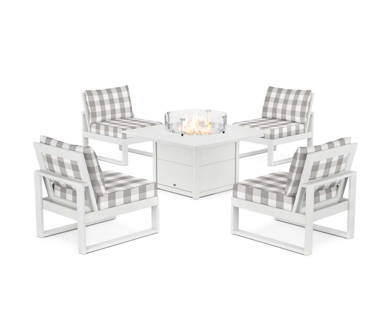 Trex Eastport Modular 5-Piece Deep Seating Set with Square Fire Pit Table