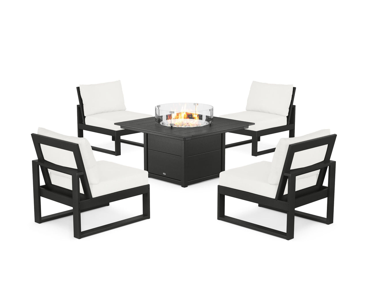 Trex Eastport Modular 5-Piece Deep Seating Set with Square Fire Pit Table