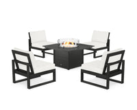 Thumbnail for Trex Eastport Modular 5-Piece Deep Seating Set with Square Fire Pit Table