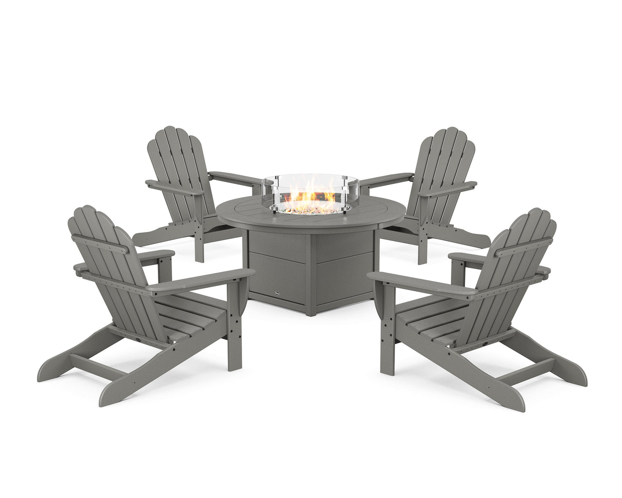 Trex 5-Piece Monterey Bay Oversized Adirondack Conversation Set with Fire Pit Table