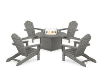 Thumbnail for Trex 5-Piece Monterey Bay Oversized Adirondack Conversation Set with Fire Pit Table