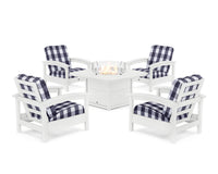Thumbnail for Trex Rockport 5-Piece Deep Seating Set with Yacht Club Fire Pit Table