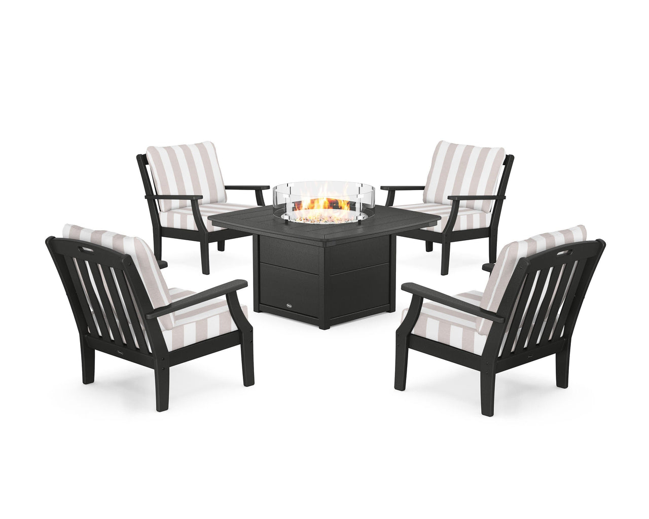 Trex Yacht Club 5-Piece Deep Seating Set with Fire Pit Table