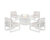 Thumbnail for Trex Eastport Modular 5-Piece Deep Seating Set with Round Fire Pit Table