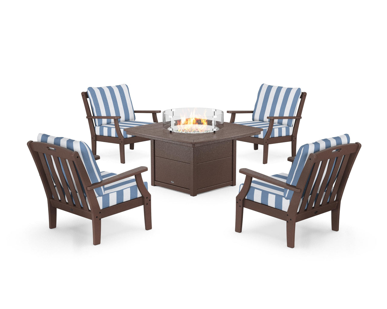 Trex Yacht Club 5-Piece Deep Seating Set with Fire Pit Table