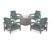 Thumbnail for Trex Rockport 5-Piece Deep Seating Set with Yacht Club Fire Pit Table