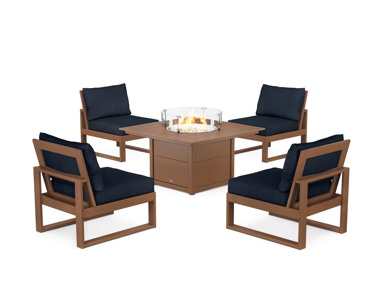 Trex Eastport Modular 5-Piece Deep Seating Set with Square Fire Pit Table