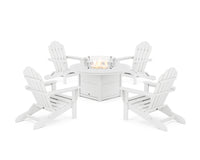 Thumbnail for Trex 5-Piece Monterey Bay Folding Adirondack Conversation Set with Fire Pit Table
