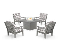 Thumbnail for Trex Yacht Club 5-Piece Deep Seating Set with Square Fire Pit Table