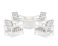 Thumbnail for Trex Rockport 5-Piece Deep Seating Set with Square Fire Pit Table