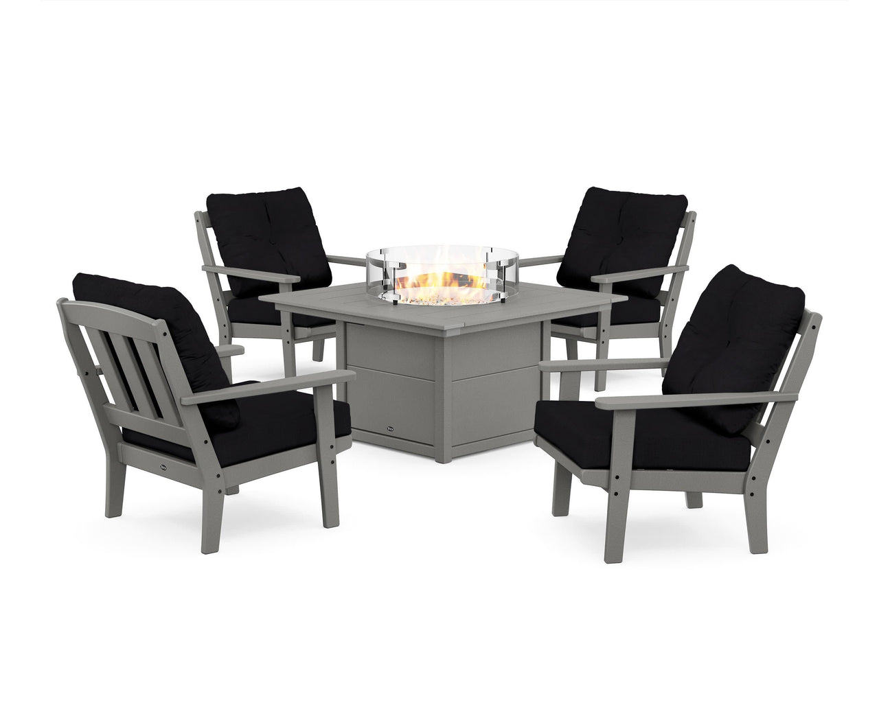 Trex Cape Cod 5-Piece Deep Seating Set with Fire Pit Table