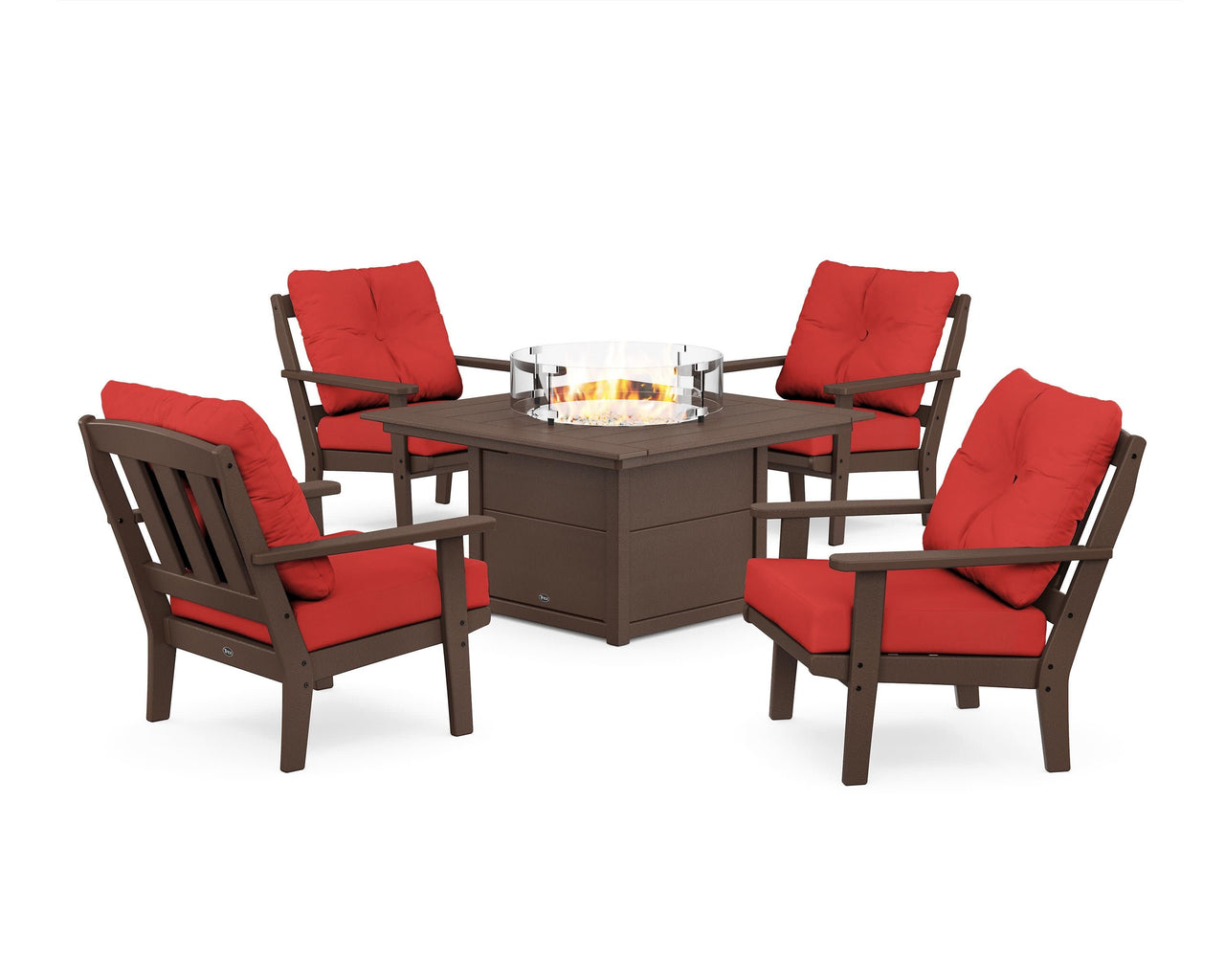 Trex Cape Cod 5-Piece Deep Seating Set with Fire Pit Table