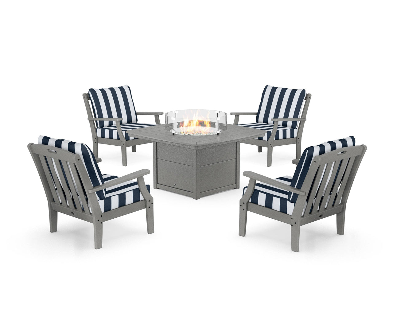 Trex Yacht Club 5-Piece Deep Seating Set with Fire Pit Table