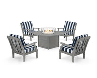 Thumbnail for Trex Yacht Club 5-Piece Deep Seating Set with Fire Pit Table