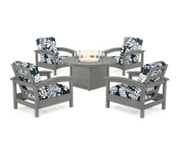 Thumbnail for Trex Rockport 5-Piece Deep Seating Set with Round Fire Pit Table