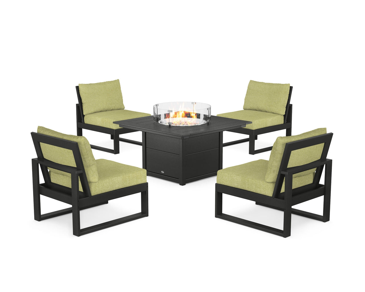 Trex Eastport Modular 5-Piece Deep Seating Set with Square Fire Pit Table