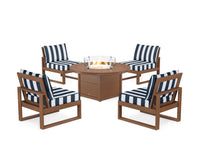 Thumbnail for Trex Eastport Modular 5-Piece Deep Seating Set with Round Fire Pit Table