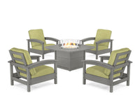 Thumbnail for Trex Rockport 5-Piece Deep Seating Set with Yacht Club Fire Pit Table