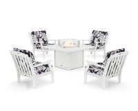 Thumbnail for Trex Yacht Club 5-Piece Deep Seating Set with Square Fire Pit Table