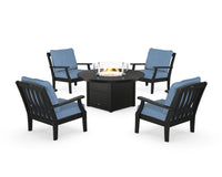 Thumbnail for Trex Yacht Club 5-Piece Deep Seating Set with Round Fire Pit Table