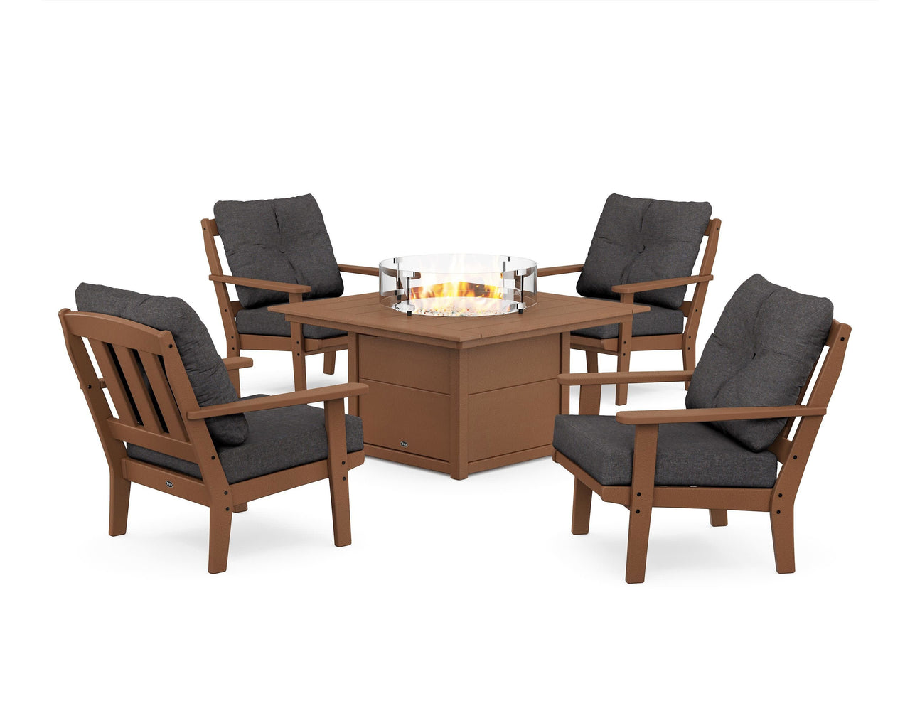 Trex Cape Cod 5-Piece Deep Seating Set with Fire Pit Table