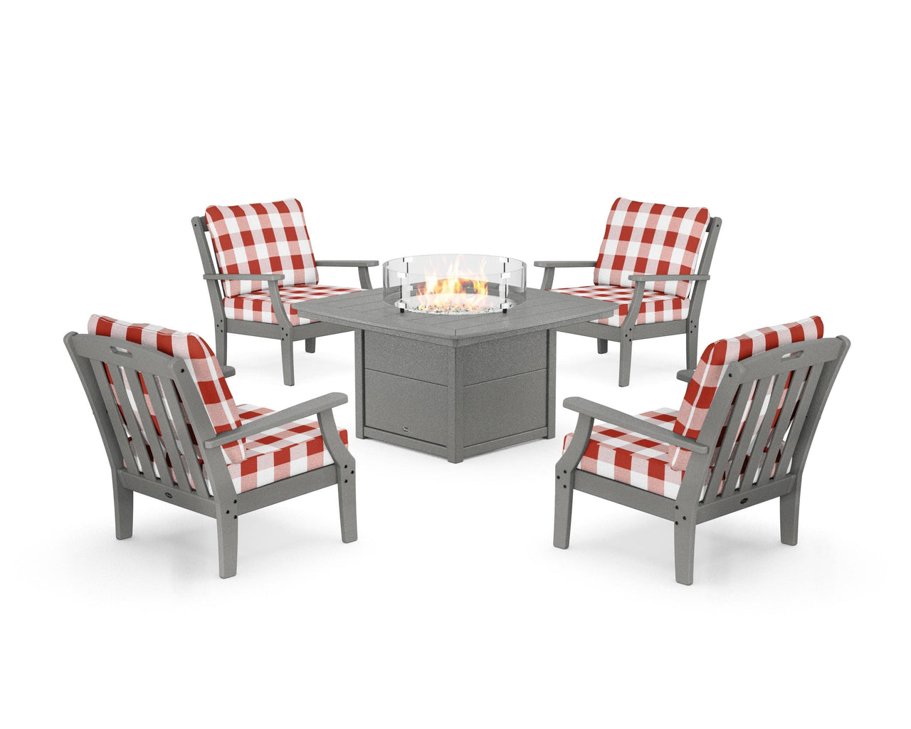 Trex Yacht Club 5-Piece Deep Seating Set with Fire Pit Table