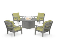 Thumbnail for Trex Yacht Club 5-Piece Deep Seating Set with Round Fire Pit Table