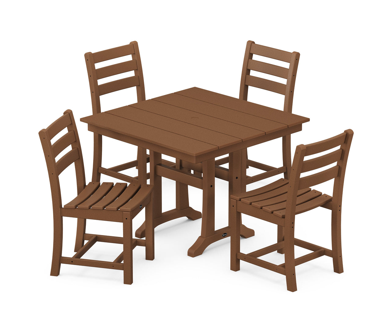 Trex Monterey Bay 5-Piece Farmhouse Trestle Side Chair Dining Set