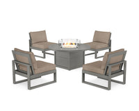 Thumbnail for Trex Eastport Modular 5-Piece Deep Seating Set with Round Fire Pit Table