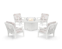 Thumbnail for Trex Yacht Club 5-Piece Deep Seating Set with Round Fire Pit Table