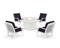 Thumbnail for Trex Yacht Club 5-Piece Deep Seating Set with Square Fire Pit Table