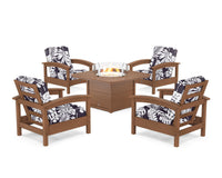 Thumbnail for Trex Rockport 5-Piece Deep Seating Set with Yacht Club Fire Pit Table
