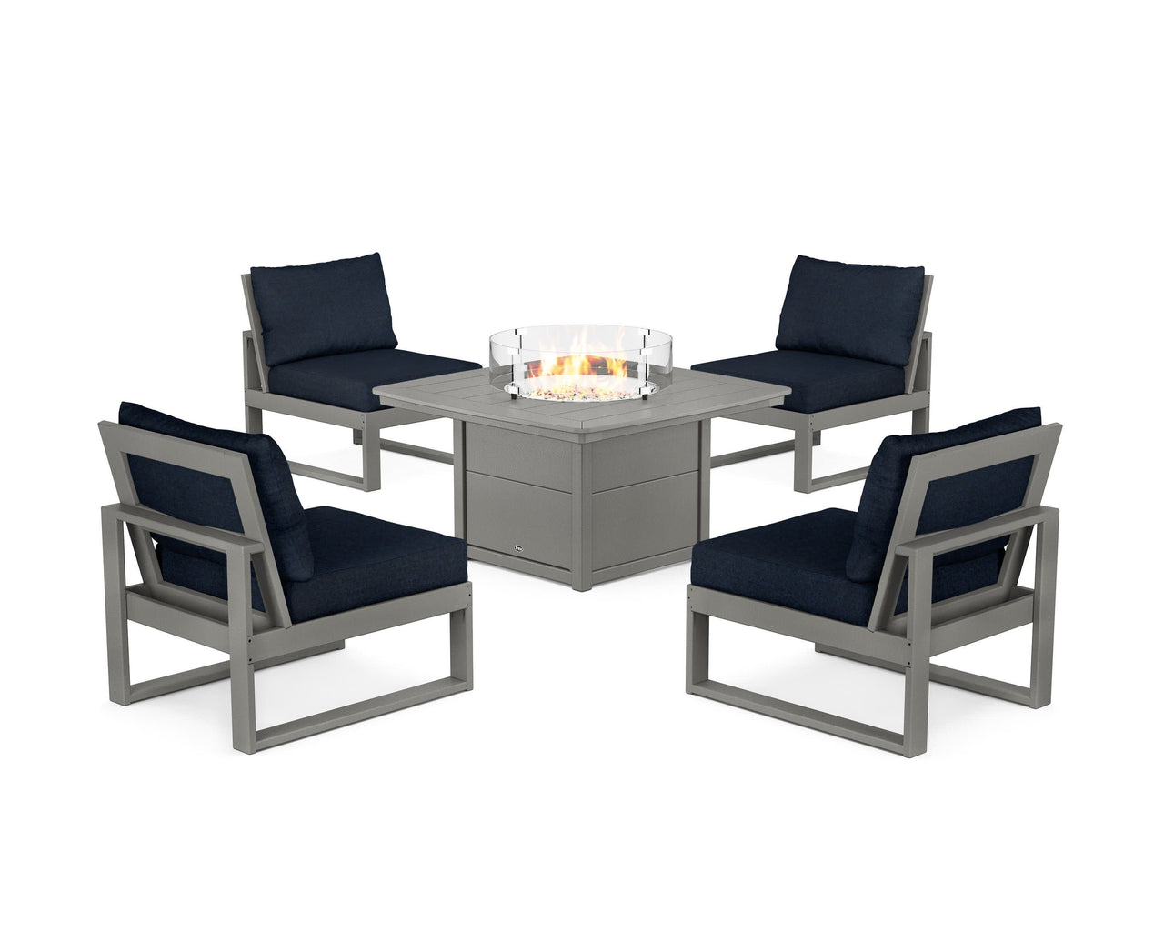 Trex Eastport Modular 5-Piece Deep Seating Set with Yacht Club Fire Pit Table