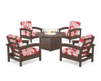 Thumbnail for Trex Rockport 5-Piece Deep Seating Set with Round Fire Pit Table