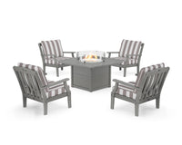 Thumbnail for Trex Yacht Club 5-Piece Deep Seating Set with Square Fire Pit Table