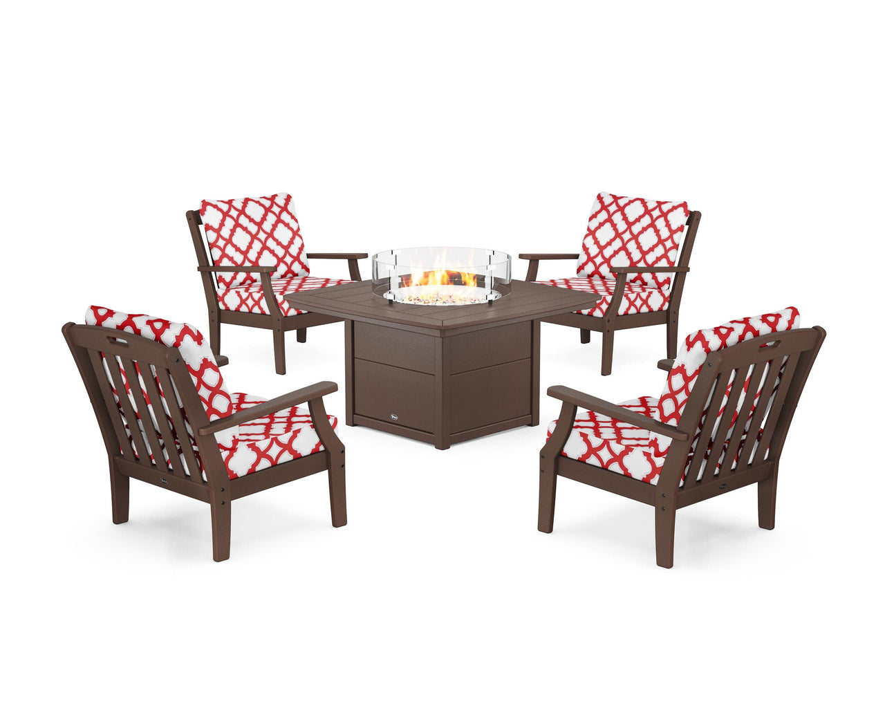 Trex Yacht Club 5-Piece Deep Seating Set with Fire Pit Table