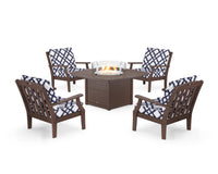 Thumbnail for Trex Yacht Club 5-Piece Deep Seating Set with Fire Pit Table
