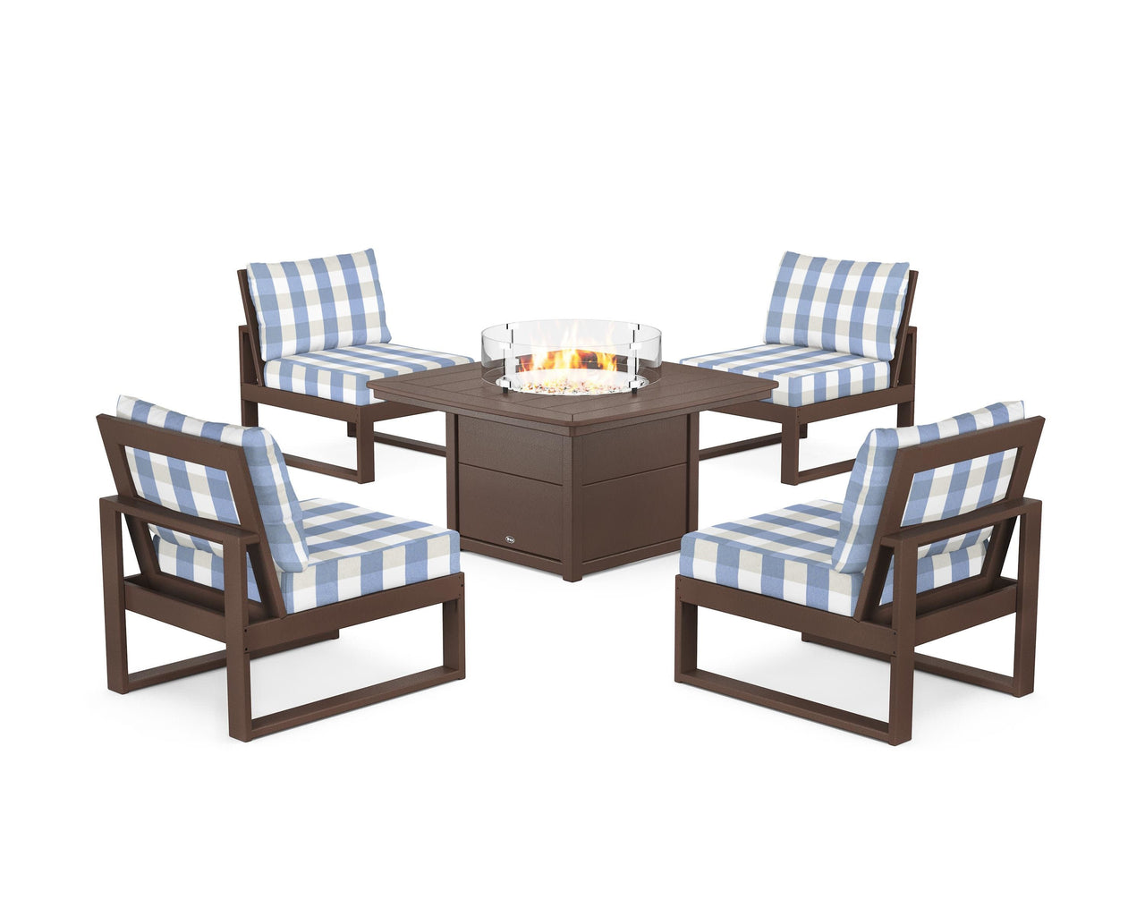 Trex Eastport Modular 5-Piece Deep Seating Set with Yacht Club Fire Pit Table