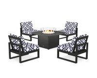 Thumbnail for Trex Eastport Modular 5-Piece Deep Seating Set with Yacht Club Fire Pit Table
