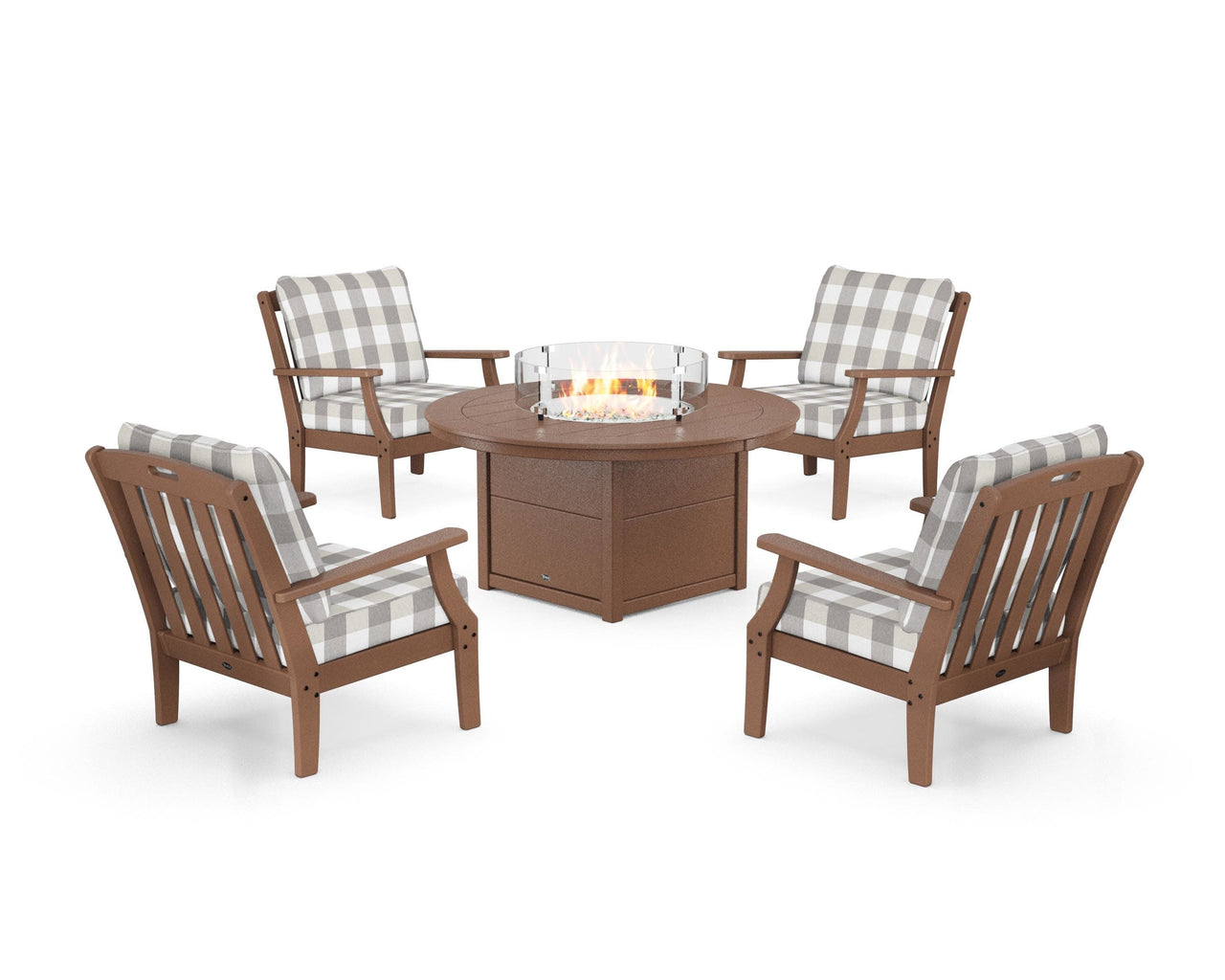 Trex Yacht Club 5-Piece Deep Seating Set with Round Fire Pit Table