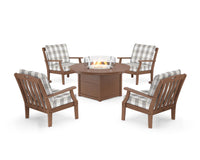 Thumbnail for Trex Yacht Club 5-Piece Deep Seating Set with Round Fire Pit Table