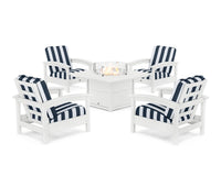 Thumbnail for Trex Rockport 5-Piece Deep Seating Set with Square Fire Pit Table