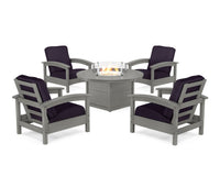 Thumbnail for Trex Rockport 5-Piece Deep Seating Set with Round Fire Pit Table