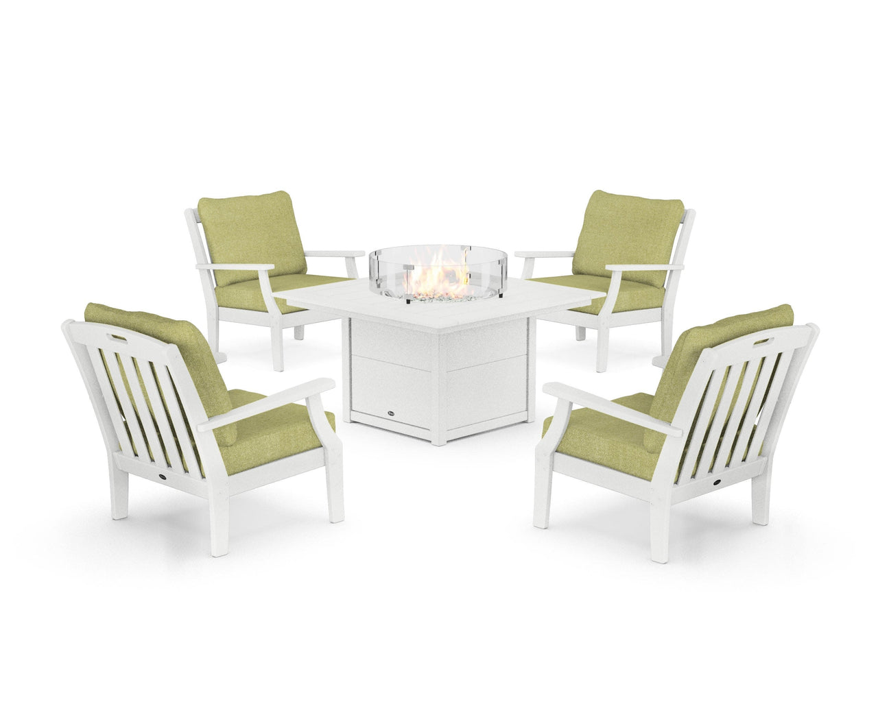 Trex Yacht Club 5-Piece Deep Seating Set with Square Fire Pit Table