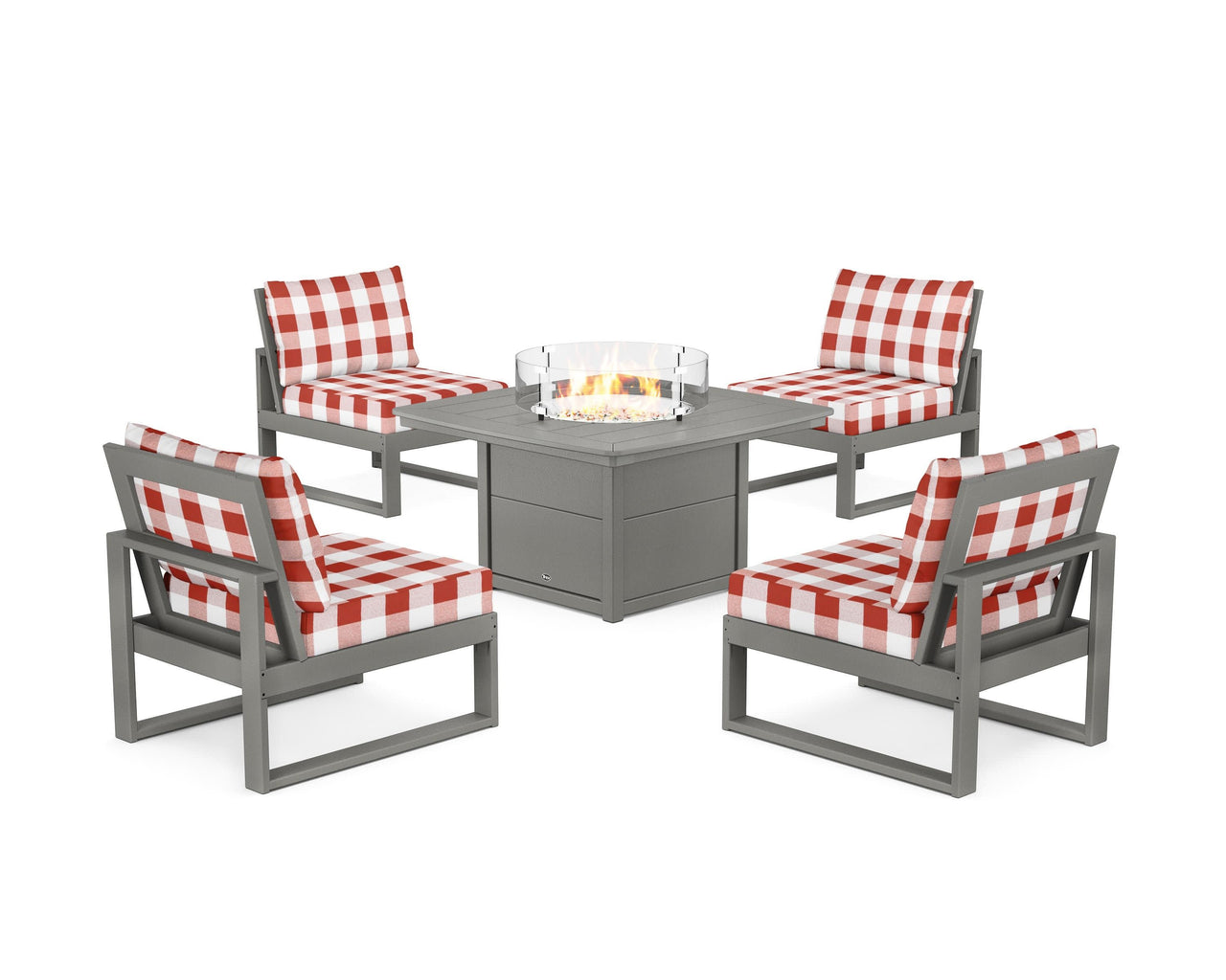 Trex Eastport Modular 5-Piece Deep Seating Set with Yacht Club Fire Pit Table