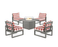 Thumbnail for Trex Eastport Modular 5-Piece Deep Seating Set with Yacht Club Fire Pit Table
