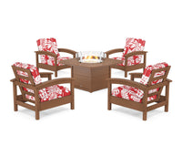 Thumbnail for Trex Rockport 5-Piece Deep Seating Set with Yacht Club Fire Pit Table