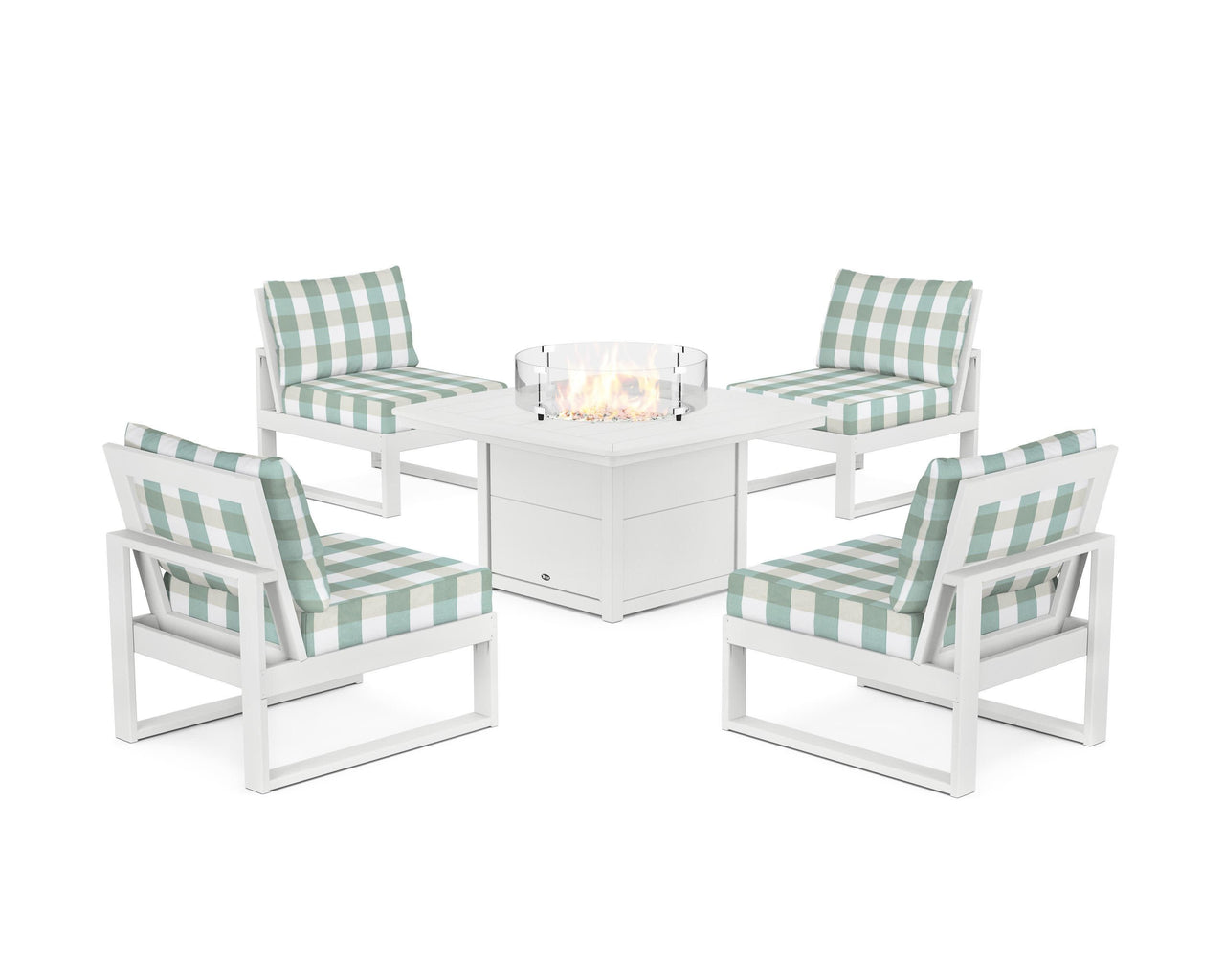 Trex Eastport Modular 5-Piece Deep Seating Set with Yacht Club Fire Pit Table