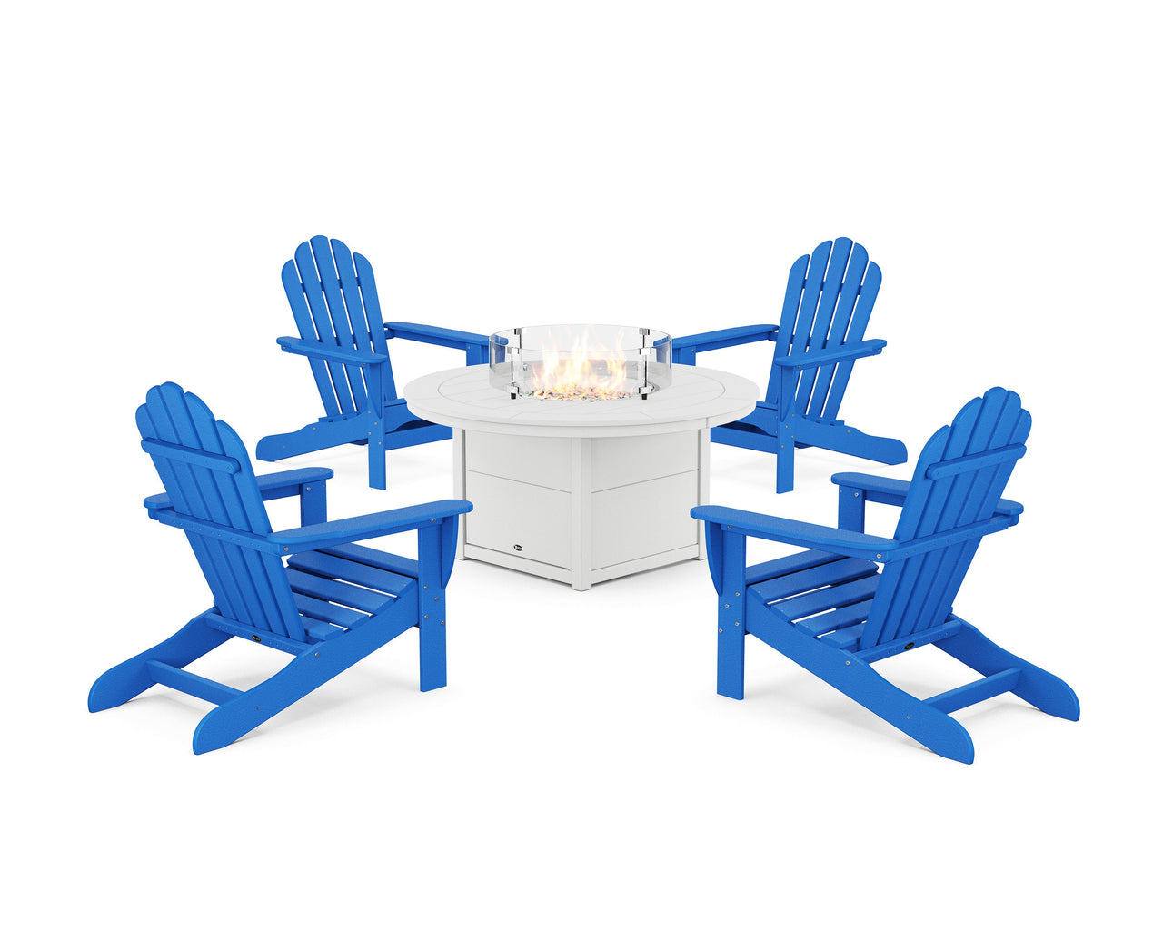 Trex 5-Piece Monterey Bay Adirondack Conversation Set with Fire Pit Table